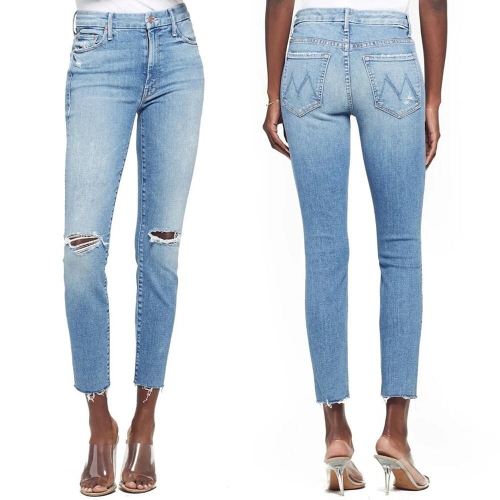 Mother High Waisted Looker Ankle Fray Thrilling Shots Jeans Women’s Size 24